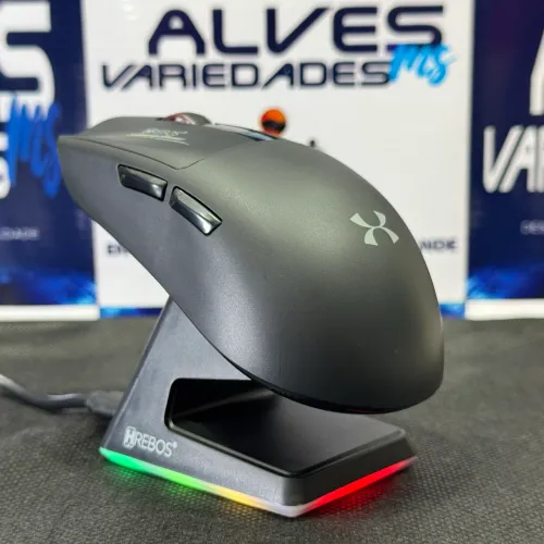 Mouse gamer sem fio Recarregável com estação de carregamento sem fio rgb