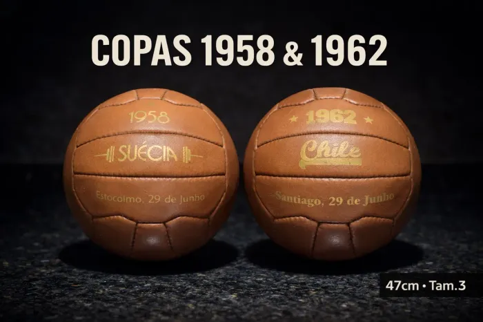 Mini Bola Retrô Copa 1958 e 1962 - Tam. 3 (47cm) - Peça Rara
