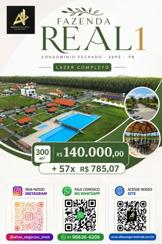 Fazenda Real 1 | Condomínio Fechado com Lazer Completo