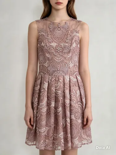 Vestido de Festa Bordado Rose Tam 38