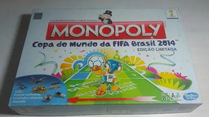 raro jogo monopoly copa do mundo da fifa brasil 2014 edição limitada da hasbro completo