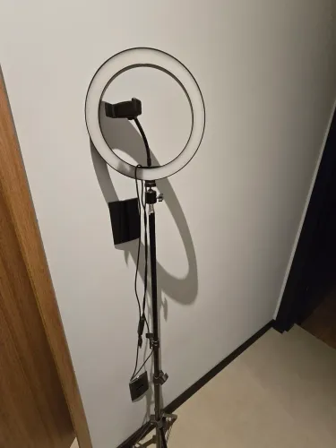 Ring light com tripé grande e suporte para celular