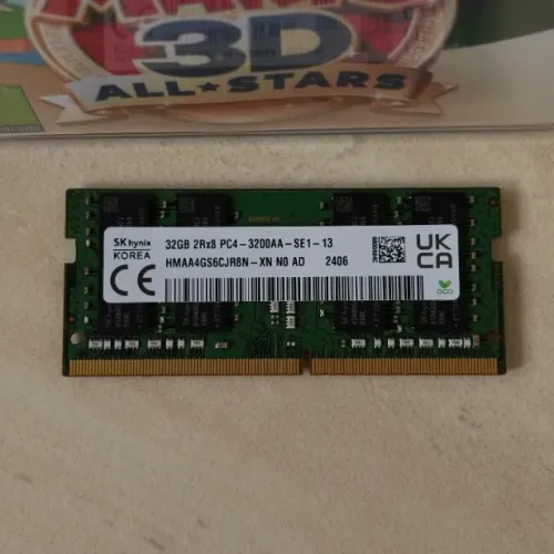 Memória RAM DDR4 SODIIMM 32GB 3200MHz SK hynix Retirada de Notebook Dell usada por 15 dias