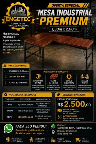 Nichos e mesas industriais