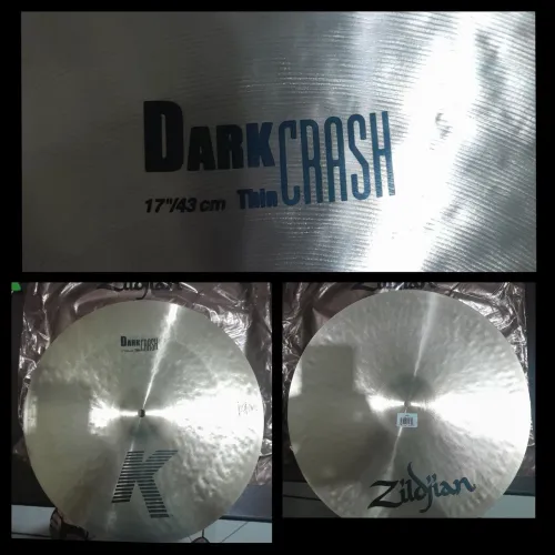 Prato de Atack Zildjians K Dark Thin Crash 17' Novo. 