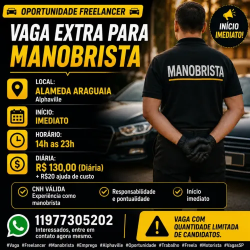 VAGA EXTRA PARA MANOBRISTA Free