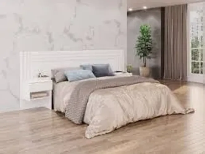 Cabeceira Painel Casal Jade Branco Salleto - Entrega Rápida!