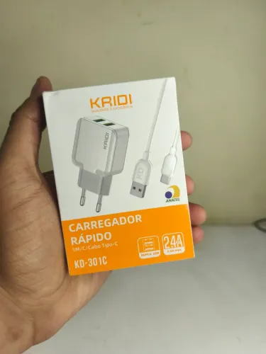 Carregador Turbo Kaidi KD-301C Tipo C 2 USB