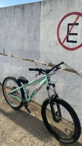bicicleta Gios frx verde água e rosa