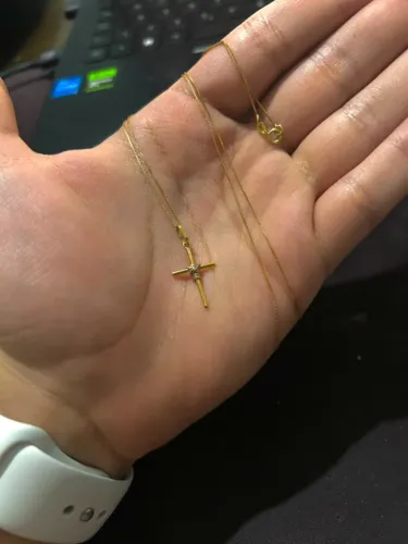 CORRENTE CRUCIFIXO DE OURO 18K 60cm