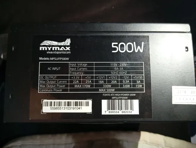 Fonte de alimentação usada 500W | Maymax