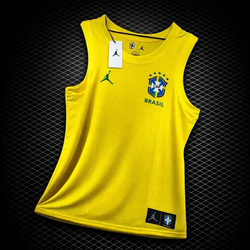 Camiseta regata dry fit Brasil estilo basquete 
