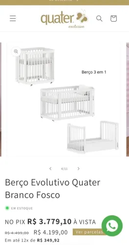 Berço Evolutivo e comoda Quater moveis