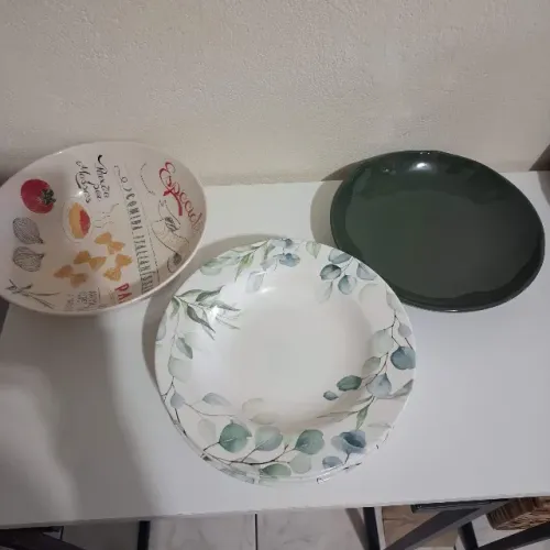 Pratos e Travessas Saladeiras Cerâmica 25cm 6 peças Oxford Alleanza Porto Brasil