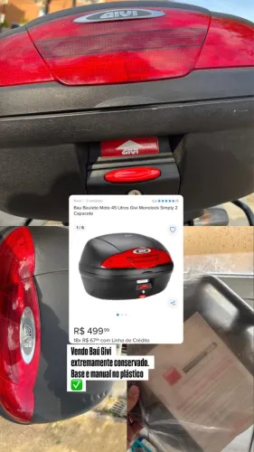Baú Givi 45L + Base Original - Impecável! ?