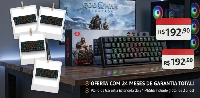 Teclado Mecanico Gamer Redragon Pro RGB Preto Switch Marrom - K616-RGB-B