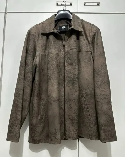 Jaqueta De Couro Masculina Clássica Estonada