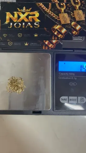 Colar de ouro 18k modelo tijolinho 1.5g maciço 60 cm
