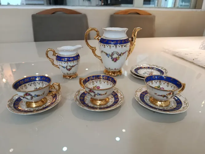 Conjunto de chá Porcelana Schmidt Rio do Testo