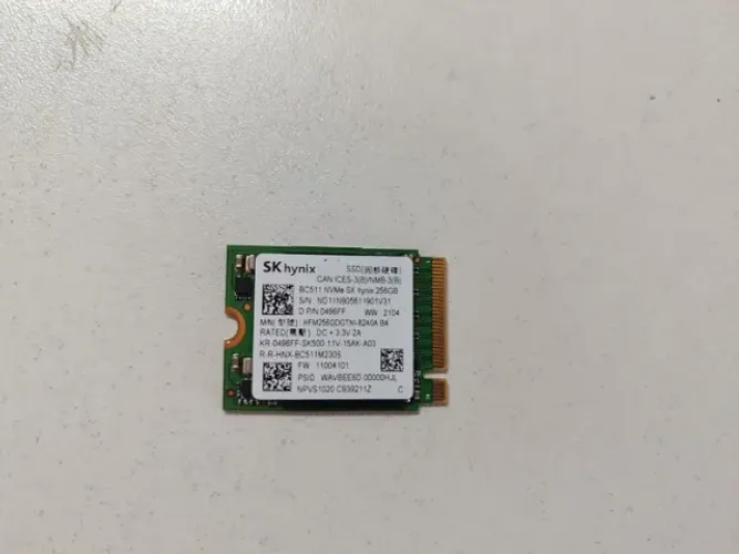 SSD NVME 256GB 2230 Funcionando