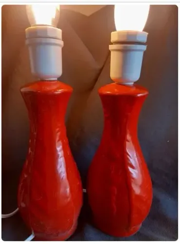 par de base de abajur antigo de porcelana (x)