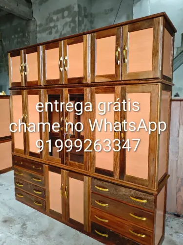 Roupeiro de casal 6 portas de Ypê .