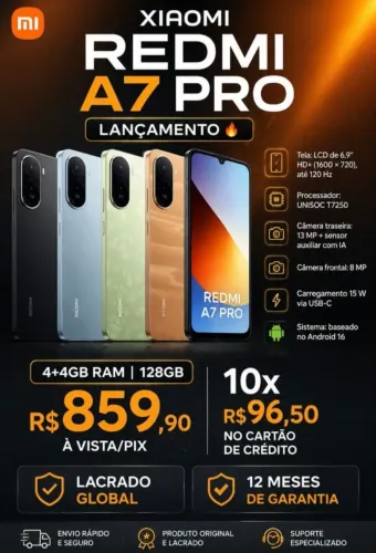 Celular o Xiaomi Redmi A7 Pro