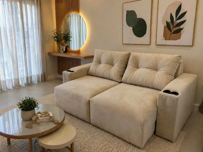 Promoção imperdível de 1500 por 1300 Sofá retrátil novo capacidade 3 pessoas bem espaçoso 