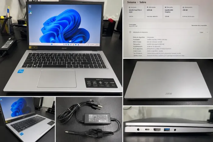 Notebook Acer Aspire 3 A315-510P | Intel Core i3 | 8GB RAM | SSD 256GB | Full HD