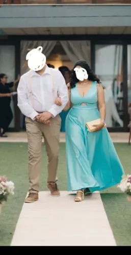 Vestido madrinha  azul serenity tamanho gg