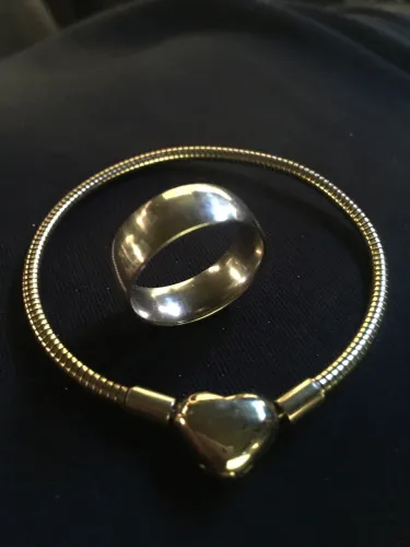 Anel e pulseira banhado a ouro