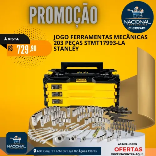 Caixa de Ferramentas Stanley 203 Peças 3 Gavetas STMT17993 - Completa + Pronta Entrega