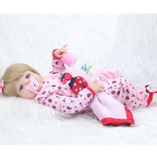Boneca Realista Reborn Silicone Nenem bebê Carolina