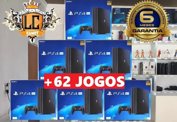 PLAYSTATION 4 PRO 1TB 4K + 72 JOGOS + GARANTIA O6 MESES + BRINDES ( LOJA FISICA BH )