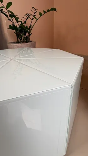 Mesa de centro de vidro branca