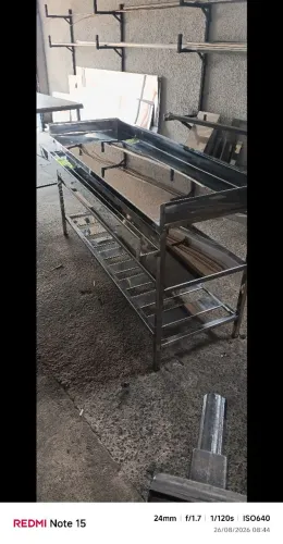 Mesa pra pizzaria totalmente em aço inox