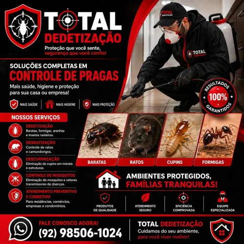 Controle de pragas em toda Manaus com qualidade