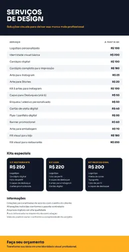 Design para o seu negócio: logotipo, cardápio e artes para Instagram