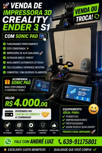 Impressora 3D creality ender s1 Plus com sonic pad 