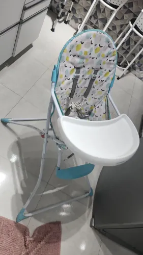 Cadeira De Alimentação Infantil Azul Menino Bebê Multikids
