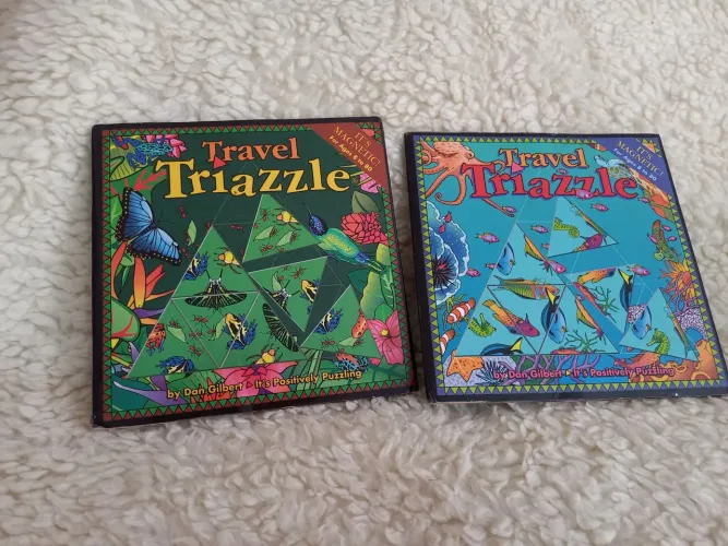 Lote 2 Quebra-Cabeças Magnéticos Vintage Travel Triazzle (Anos 90)