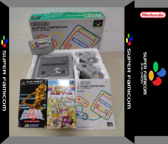 Nintendo Super Famicom Na Caixa Com 3 Jogos Originais