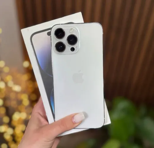 iPhone 14 Pro Max branco 128gb 6 meses garantia