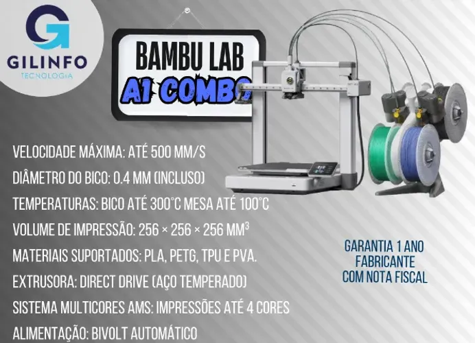 Impressora 3D Bambulab A1 Combo
