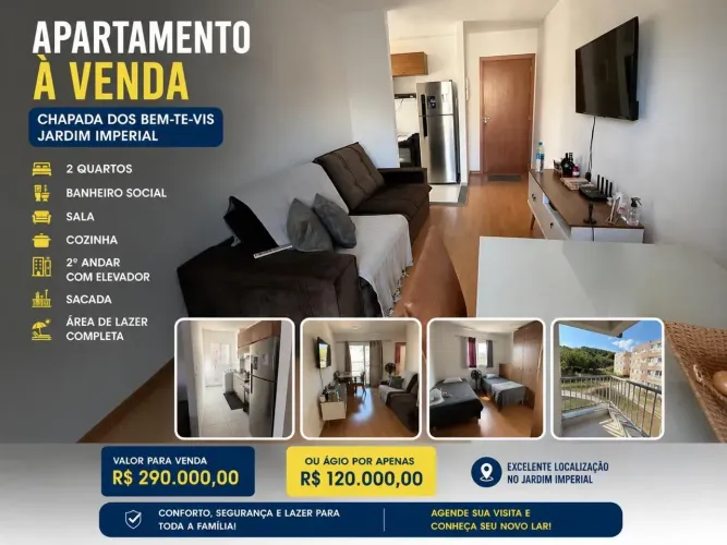 **APARTAMENTO À VENDA  AGIO  CONDOMÍNIO CHAPADA DOS BEM-TE-VIS**