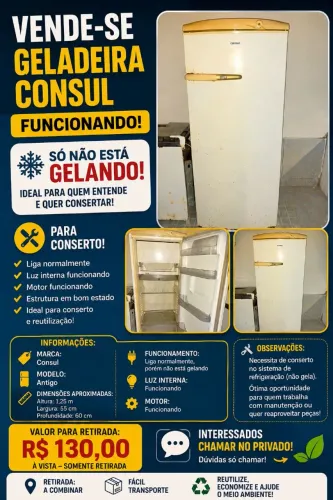 Geladeira Consul - leia todas as informações!!! Prfv sem papo de liso !!!