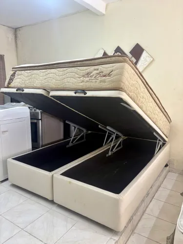 Cama box de casal Queen baú , cama de casal baú