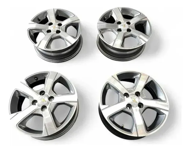 Jogo De Roda Gm Onix Prisma 4x100 Aro 15 Cinza-escuro