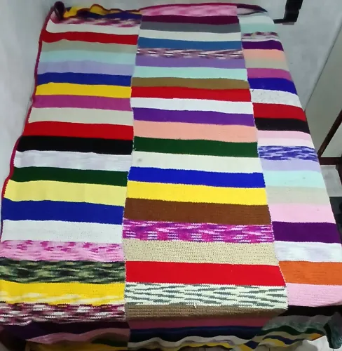 Colcha de Cama Artesanal Trico Croche Colorida Queem Conservadas Casal