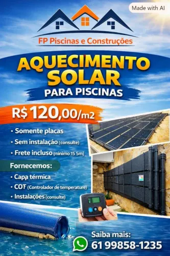 Aquecimento Solar Piscinas (Placas) 5x Cartão. Instalações?? Consulte.